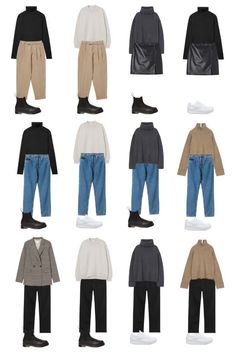 Fall Minimal Outfits, Fall Capsule Wardrobe 2022 Minimalist, Minimalist Wardrobe Outfits, Minimalist Autumn Wardrobe, Minimal Fall Wardrobe, Swedish Capsule Wardrobe, Sweater Capsule Wardrobe, Capsule Wardrobe Sweaters, How To Style Khaki Trousers