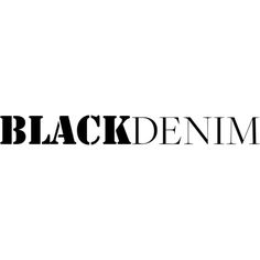 the word black denim is shown on a white background