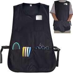 Barber Apron Smock Waterproof Hair Stylist Apron Vest with 4 Pockets Hairdresser Jacket Barber Vest for Women Men Sleeveless (Black) Barber Apron Smock Waterproof Hair Stylist Apron Vest with 4 Pockets Hairdresser Jacket Barber Vest for Women Men Sleeveless (Black) Product Overview Description Hairstylist Smock Barber Vest Haircut Jacket, Dog Pet Grooming Smock Salon Work Uniform Hairdresser Workwear for Women and Men Key Features PREMIUM MATERIAL: Made from high-quality polyester fabric, the pr Barber Smock, Apron Vest, Hair Stylist Apron, Black Barber, Salon Uniform, Hairstylist Apron, Stylists Aprons, Salon Aprons, Barber Apron