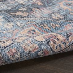 In a faithful nod to timeless Persian artistry, this boho rug from the Nicole Curtis Series 1 Washable Rug Collection features an intricately printed floral medallion design in blue, beige, and pink multicolor. A modern heirloom for your home in a wonderfully soft blend of cotton and chenille, it’s finished with intentional distressing for that true vintage feel. This lightweight, flat woven rug is machine-washable and fits easily under furniture and near doorways. Nicole Curtis, Vintage Inspired Rugs, Beige And Pink, Nourison Rugs, Loom Pattern, Flat Woven Rug, Pink Area Rug, Medallion Design, Washable Area Rugs