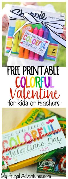 the free printable colorful valentine for kids or teachers