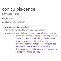 the words con - curscence are written in different languages