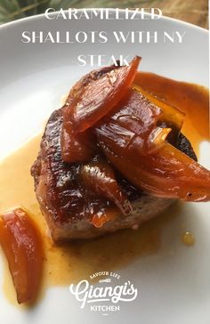 These caramelized shallots with N.Y Steak are the perfect treat any day. The slow roasting intensifies their sweet flavor, and the vinegar creates an irresistible savory flavor.