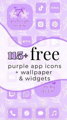 purple app icons. free purple app icons, purple phone background and motivational widgets. Summer Aesthetic Home, Purple Icons For Apps Settings, Purple Aesthetic App Icons, Purple Widget Aesthetic, Purple Facetime Icon, Purple Settings App Icon, Free Purple App Icons, Purple Shortcuts Icon, Purple Phone Wallpaper