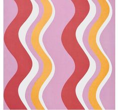 a pink, yellow and red wave pattern on fabric