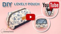 the diy lovely pouch you tube is made out of fabric and has two zippered compartments