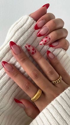 Cute & Aesthetic Valentine's Day Nails Ideas | Classy Nails Trendy Nails Paznokcie Hello Kitty, Vday Nails, Kutek Disney, February Nails, Red Acrylic Nails, Valentine Nails, Classy Acrylic Nails, Heart Nails, Funky Nails