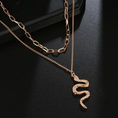 Punk Gold Layered Chain Snake Pendant Choker Necklace For Women Fashion Statement Chunky Chains Collar Necklaces JewelryModel Number:1005002523987275 Collar Necklaces, Pendant Choker Necklace, Green Snake, Layered Chain, Snake Pendant, Pendant Choker, Layered Chains, Collar Necklace, Necklace For Women