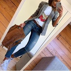 Rok Outfit, Outfit Jeans, Looks Chic, Blazer Outfits, Sneakers Outfit, Business Casual Outfits