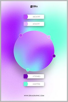 an abstract background with circles and dots in purple, teal, and blue colors