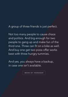 Group Of Three Friends Quotes, Friend Group Quotes, Group Of Three Friends, Words For Emotions, Three Besties, Book Of Teenager, Quitting Quotes, School Life Quotes, Friend Love Quotes