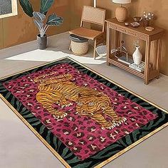 Amazon.com Shopping Cart Tiger Carpet, Bedroom Yellow, Leopard Rug, Area Rug For Bedroom, Tiger Rug, Funky Rugs, Earthy Bedroom