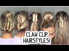 HOW TO: EASY CLAW CLIP HAIRSTYLES YOU NEED TO TRY! Short, Medium, & Long Hairstyles - YouTube Claw Clip Hair Ideas, Clip Hair Ideas, How To Wear Hair Clips, Hairstyles With Short Hair, Cool Hairstyle Ideas, Short Fluffy Hair, Hair Clip Hairstyles, Outfits For Teachers, Bangs And Glasses