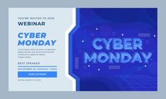 Free Vector | Free vector cyber monday sales webinar template Webinar Template, Dare Questions, Idea Design, Youre Invited, Graphic Resources, Vector Free, Design