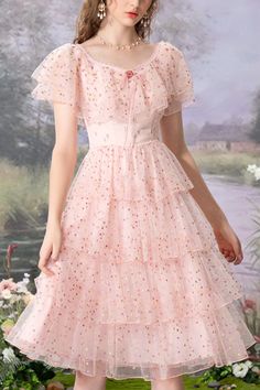 SKU: LIN01570 Fabric: Polyester Cotton Chiffon Style types: Sweet Lolita Season: Spring, Summer, Autumn, Winter Notice: Any of the accessory is not included. Size(IN) Shoulder Width Bust Waist Dress Length S 14.17 34.65 27.56 38.78 M 14.57 36.22 29.13 39.17 L 14.96 37.80 30.71 39.57 Style Types, Chiffon Style, Spring Summer Autumn Winter, Chiffon Fashion, Pink Round, Ruffled Dress, Birthday Dress, Sweet Lolita, Ruffle Shorts