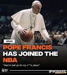 the pope is holding a basketball in his right hand