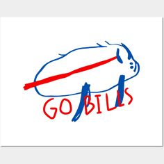 the word go bills written in red, white and blue ink