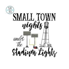 small town nights under the stadium lights svg cut file for cricut and silhouette