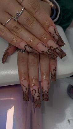 Brown Acrylic Nails, Unghie Sfumate, Dope Nail Designs, 背景 シンプル