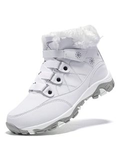 【Women Snow Boots】Winter booties feature sturdy non-slip outsole and waterproof windproof PU upper, our snow boots great for winter outdoor activities.
【Winter Boots For Women】Women snow boots with classic solid color and snowflake pattern, feminine, versatile and stylish, these ankle snow shoes perfect for every women girls.
【Waterproof Winter Boots】Waterproof boot is ready for any weather. Women warm shoes Interior covered thick warm fur and cotton velveteen insole, perfect for cold weather da Casual White Snow Boots, White Boots For Winter Sports, White Snow Boots For Winter, White Winter Snow Boots, Winter Waterproof Boots With Padded Ankle For Outdoor Activities, Waterproof Snow Boots For Winter, Winter Snow Boots With Lace-up Design, White Waterproof Boots For Winter Outdoor, White Waterproof Boots For Winter Outdoor Activities