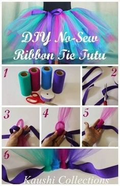 the instructions for how to make tutu skirt with ribbons and ribbon trimmings