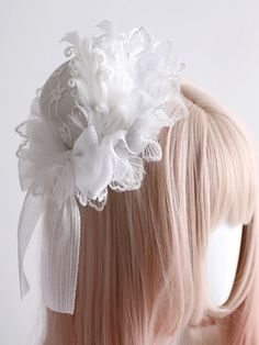 Elevate your kawaii-inspired look with our feathers decorated mini hat! Available in three adorable colors - pink, white, and blue - this charming accessory features a bowknot and delicate feathers, adding a touch of whimsy to any outfit. Whether you're attending a tea party, cosplay event, or simply want to add a playful twist to your ensemble, this mini hat is the perfect choice.   Please note that this product includes only one mini hat. Lace Hairband, Demon Wings, Steampunk Fashion Male, Gothic Skirts, Mini Hat, Steampunk Accessories, Head Accessories, Outfits With Hats, Big Bows