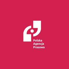 the logo for polska agnecia prasowaa is shown on a red background