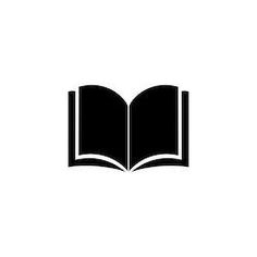 an open book on a white background with the word's logo in black and white