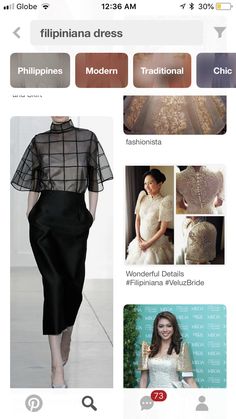 an image of a woman in a black dress on the app store page with other items