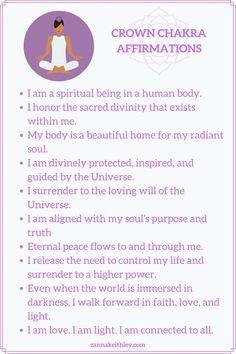 Seven Chakras Affirmations, Crown Chakra Healing Affirmations, Wallpaper Coloring Pages, Crown Chakra Affirmation, Crown Chakra Yoga, Sacral Chakra Affirmation, Sacral Chakra Healing, Affirmation Wallpaper, Chakra Work