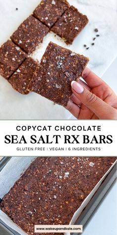 chocolate sea salt rx bars with text overlay