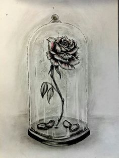 Rose In Beauty And The Beast, Beauty And Beast Flower, Beauty And Beast Rose Tattoo, Beauty And The Beast Rose Aesthetic, Rose Drawing Sketch, Rose From Beauty And The Beast, Rose Beauty And The Beast, Rose Drawing Aesthetic, Beauty And The Beast Drawings