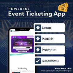 the event ticketing app is open and ready to be used on your mobile device