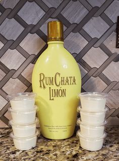 the rum chata lemon is next to four cups