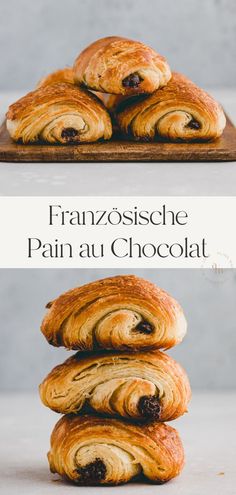 three croissants stacked on top of each other