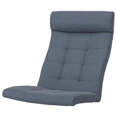 a gray chair with a cushion on it