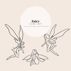 Shaded Fairy Tattoo, Fairy Logo Design Ideas, How To Draw Fairy, Small Fairy Tattoos Simple, Two Fairies Tattoo, Fairy Cartoon Drawing, Fairy Land Drawing, Fairy Line Drawing, Line Art Fairy