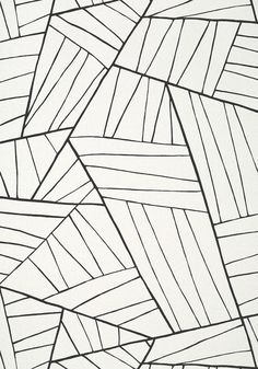 an abstract black and white drawing of lines