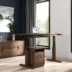 Invigo Sit-Stand Rectangle Desks by Copeland Furniture, showing invigo sit-stand rectangle desks in live shot. Magnetic Wallpaper, Cherry Desk, Music Desk, Desk With Keyboard Tray, Desk Drawers, Modern Farmhouse Table, Home Office Table, Desk Size, Improve Indoor Air Quality