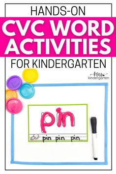 hand - on cvc word activities for kids to practice their handwriting and spelling skills