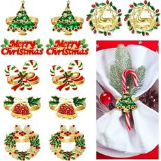 christmas decorations with bells and candy canes