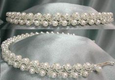 Pearl Headband with Silver Rhinestones Simple Tiara, Princess Bridal, Queen Princess, Pearl Headpiece, Silver Headband, Rhinestone Tiara, Rhinestone Crown, Rhinestone Bridal, Pearl Headband