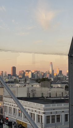 the city skyline as seen from an apartment building in san francisco, califi