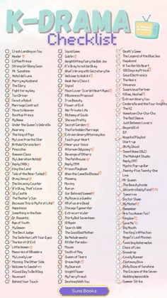 the k - drama checklist is shown here