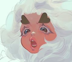 a digital painting of a santa clause with his tongue out and eyes wide open to the side