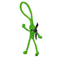 a green rope with a small figure on it