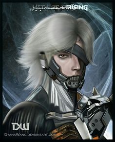 an animated character with white hair and metal armor