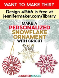 an advertisement for a christmas ornament with the words make a personalized snowflake ornament