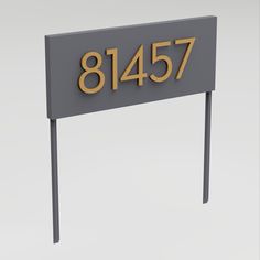 a sign that has the number 81457 on it and is in front of a white background