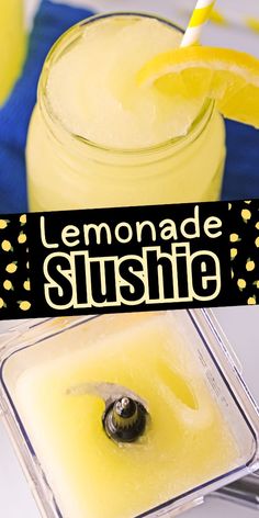 lemonade sushie in a jar with a straw and two slices of lemon